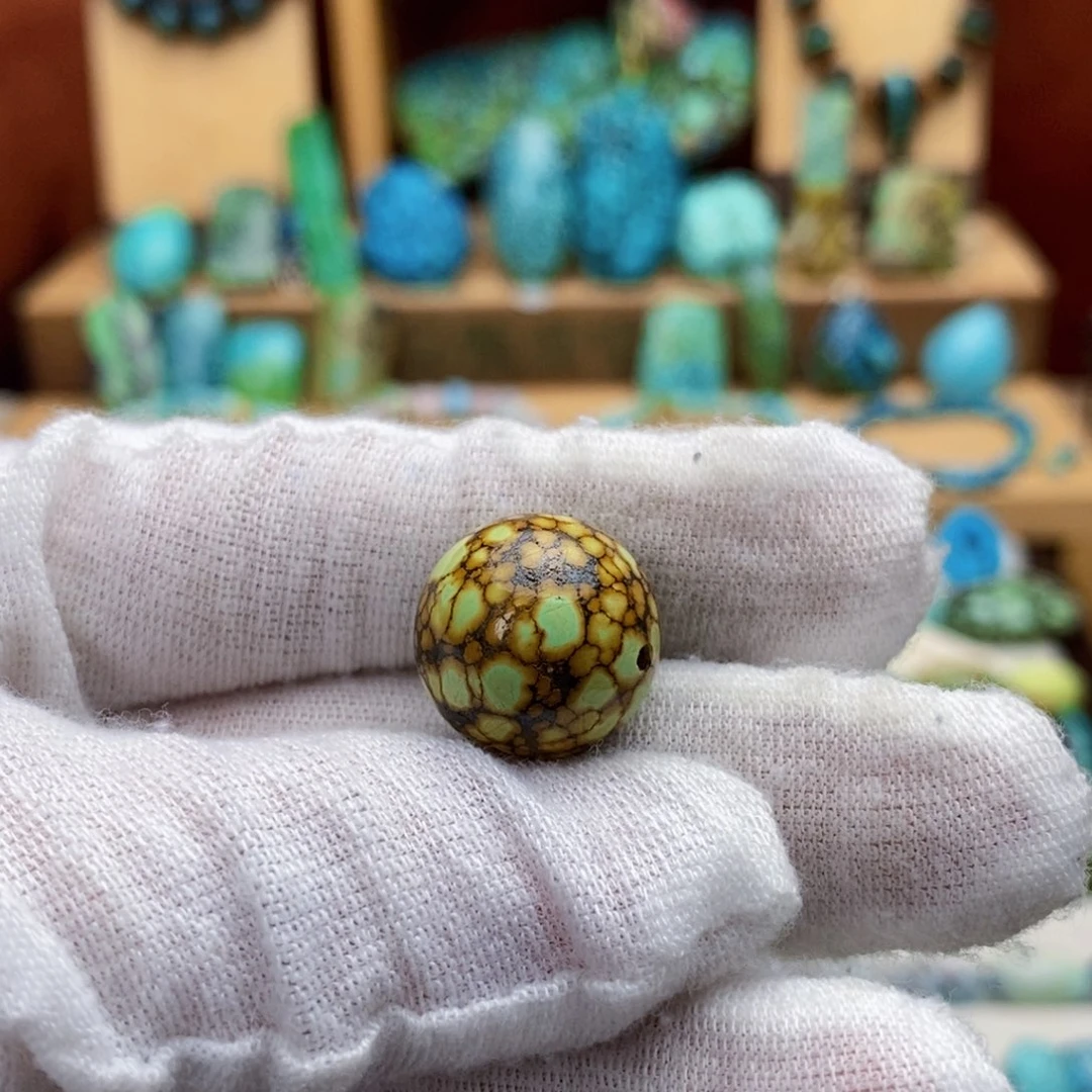 定制绿松石网花圆珠