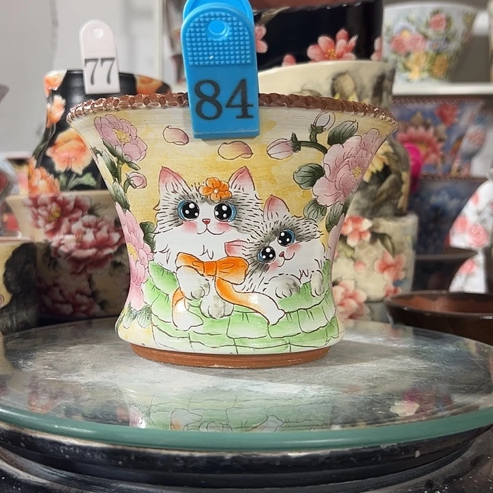 景德镇幸运花盆手绘韩式花盆