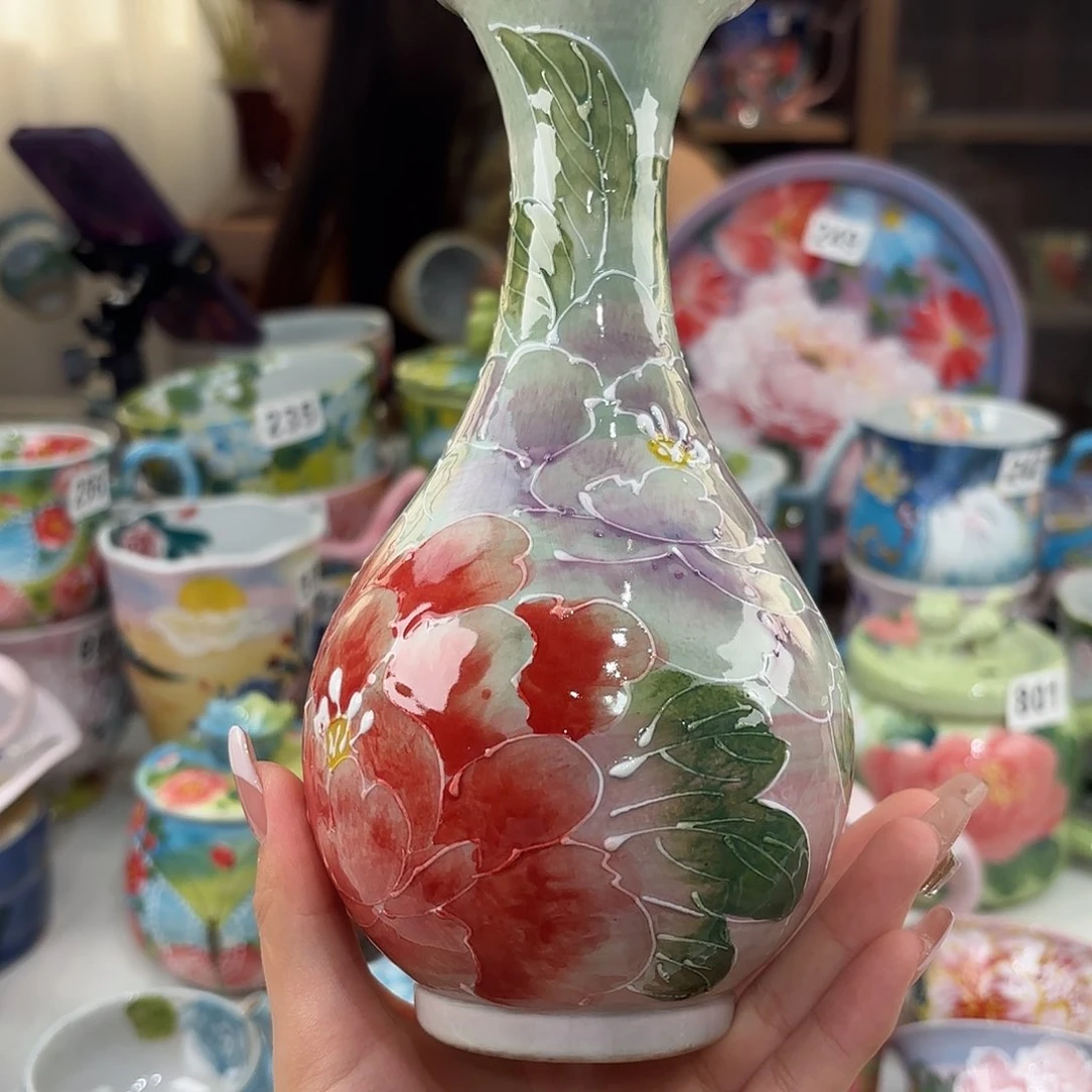 瓷片景德镇手绘高温釉下彩陶瓷茶具