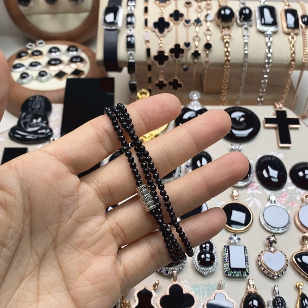 哈****未镶嵌手链翡翠缅甸天然翡翠墨翠