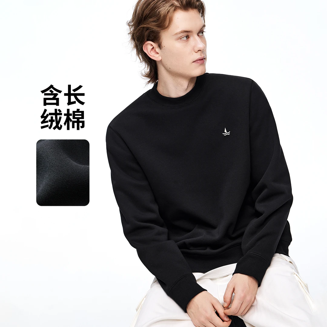 [耐洗保型]navigare意大利小帆船时尚圆领卫衣穿搭长袖套头上衣A