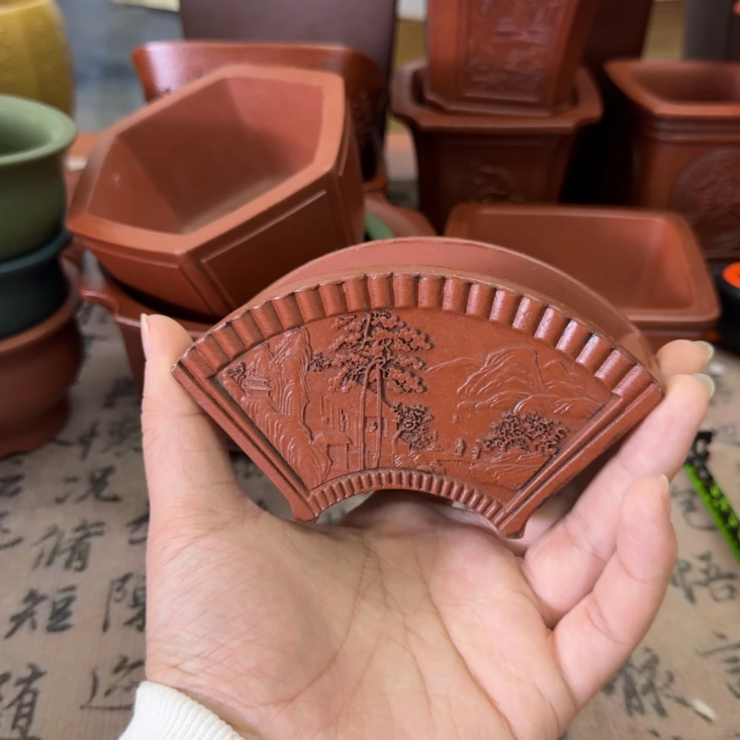 紫砂花盆宜兴紫砂正品12x4.5x5