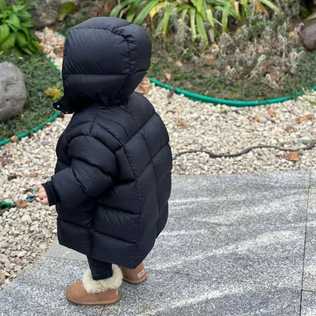 男女童羽绒服2025新款儿童冬季加厚保暖白鸭绒棉袄宝宝连帽外套潮