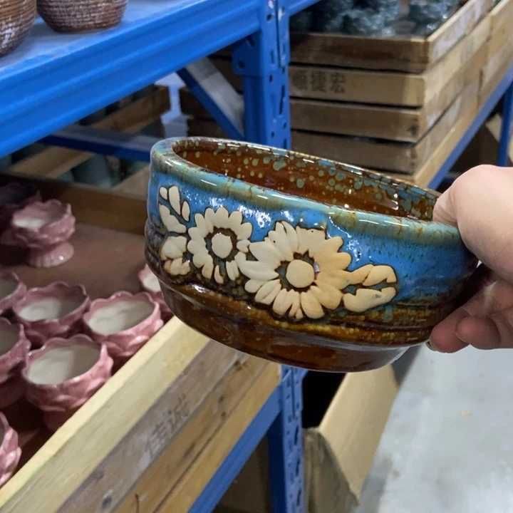 陶瓷花盆单场满9.9发17*8