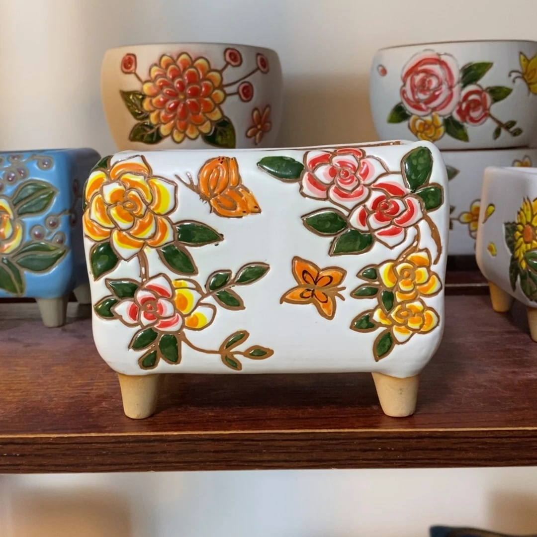 红陶韩式多肉植物花盆