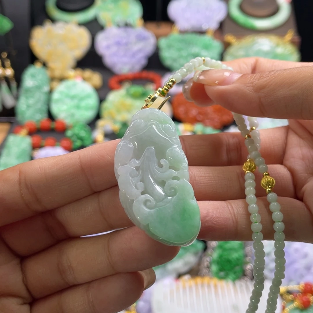 翡翠未镶嵌颈饰代编织
