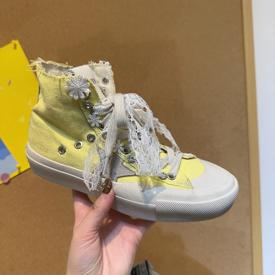 25552糖果色高腰帆布小脏鞋