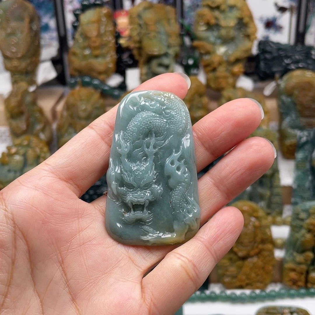翡翠未镶嵌颈饰天然翡翠a货龙