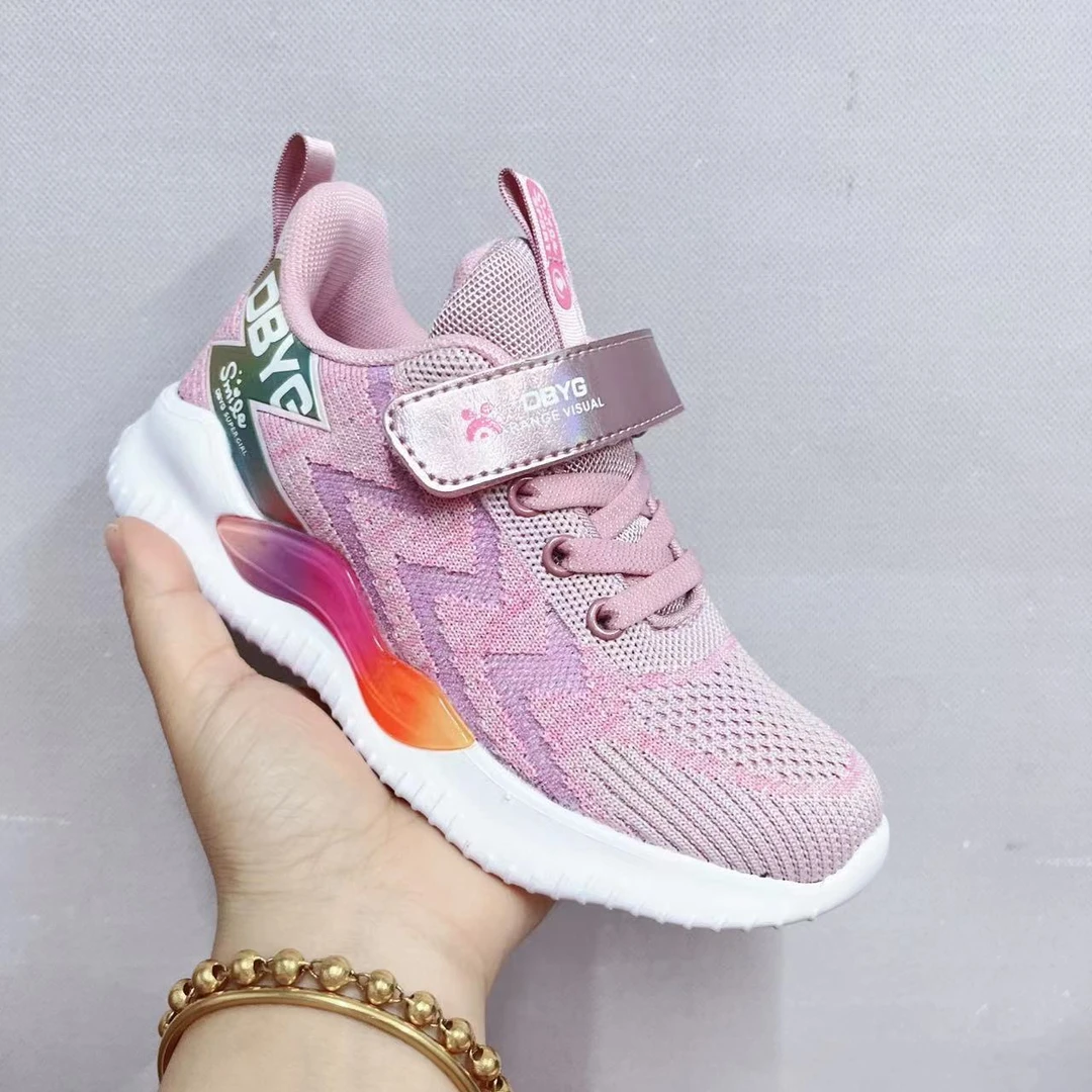 新款中大童女宝运动鞋飞织休闲鞋6086（巴家）