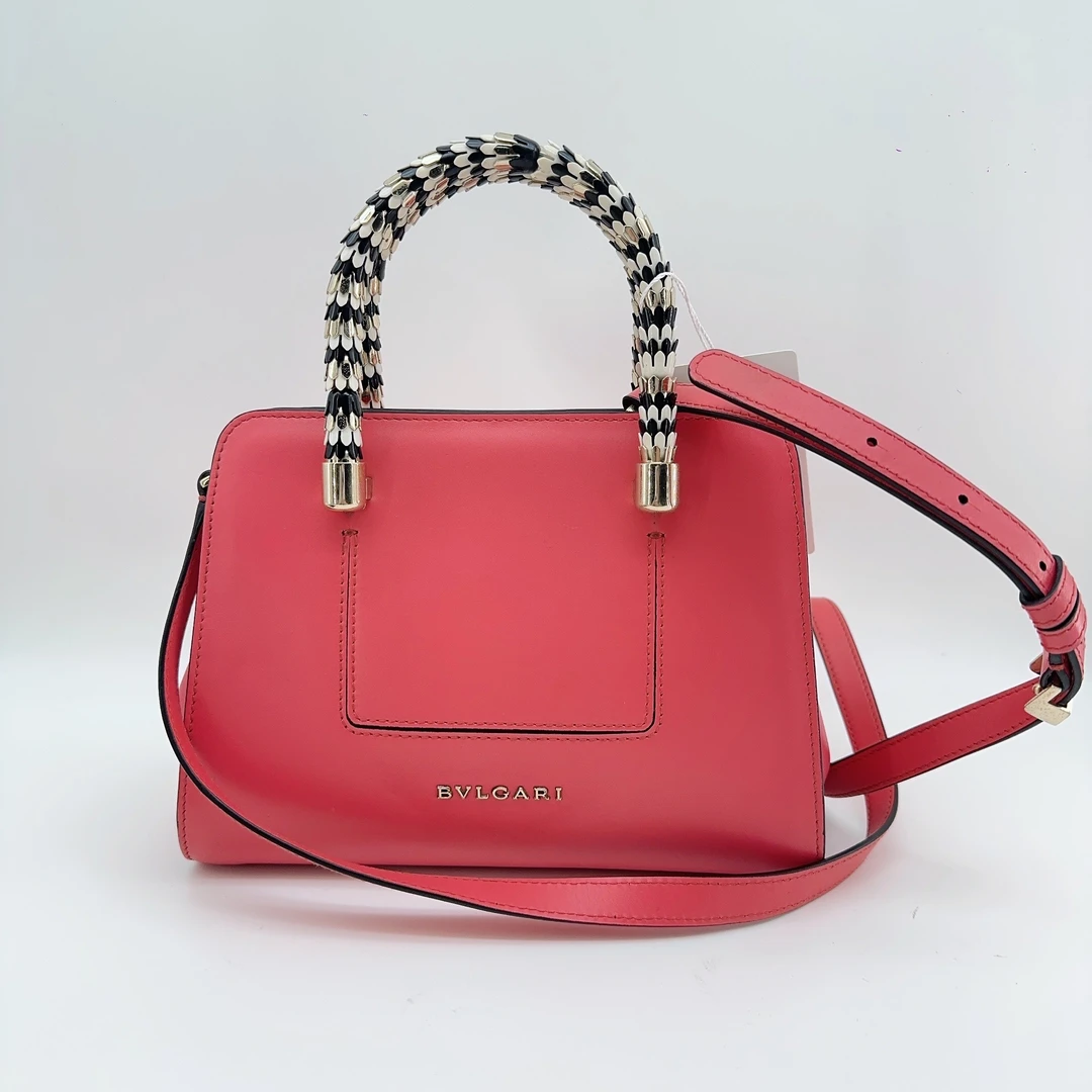 95新 BVLGARI/宝格丽  粉色手提单肩包 1700 1155