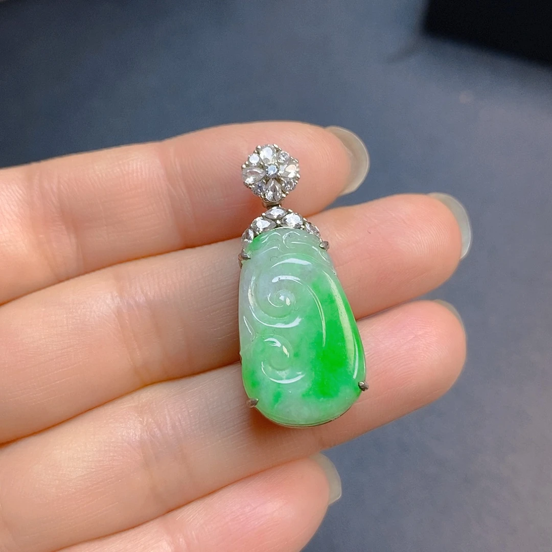 翡翠银S925镶嵌颈饰