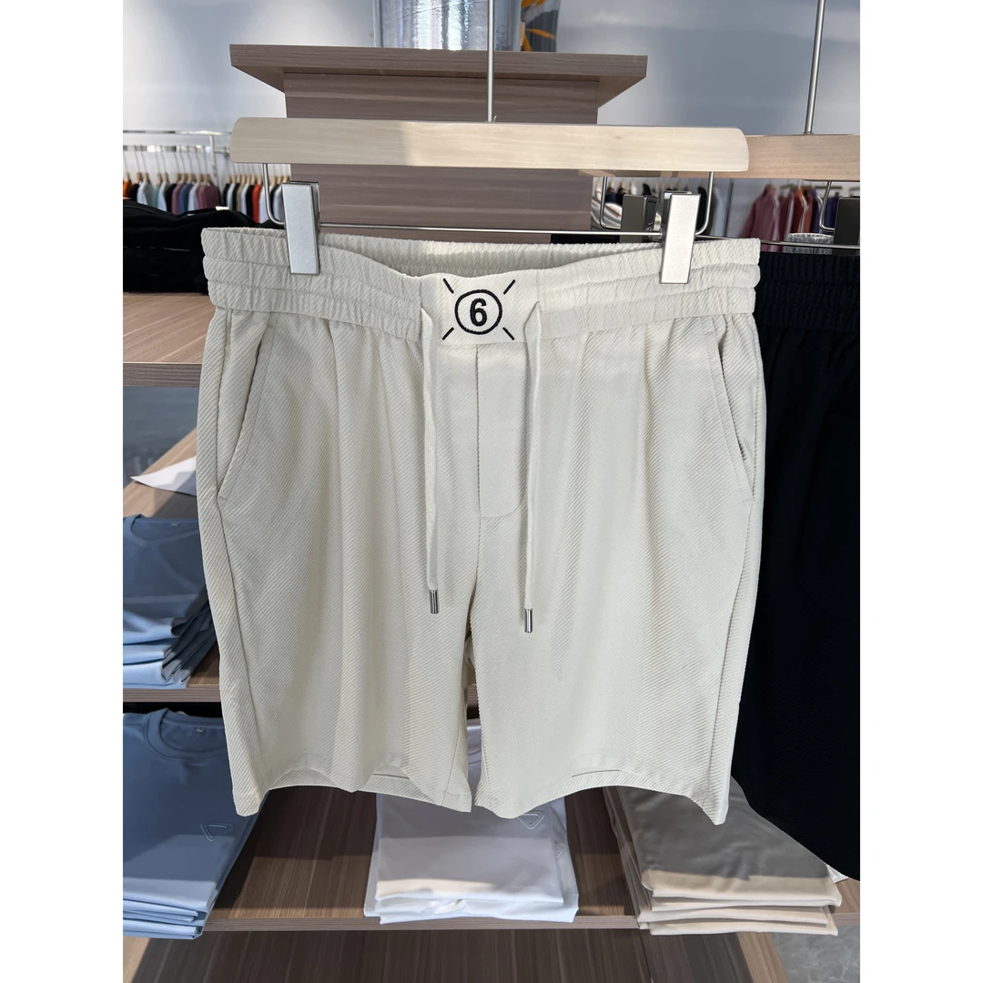 嘻哈哥新款夏季薄款冰丝斜纹刺绣字母运动短裤男宽松休闲五分裤