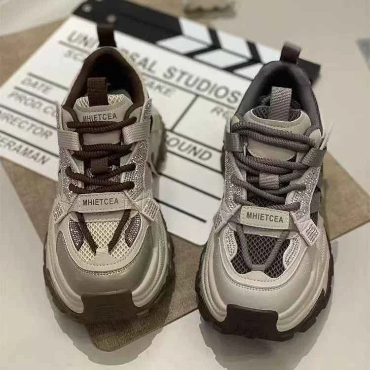 6618-30韩版高级感防滑2025春季新款厚底百搭洋气运动鞋子老爹鞋