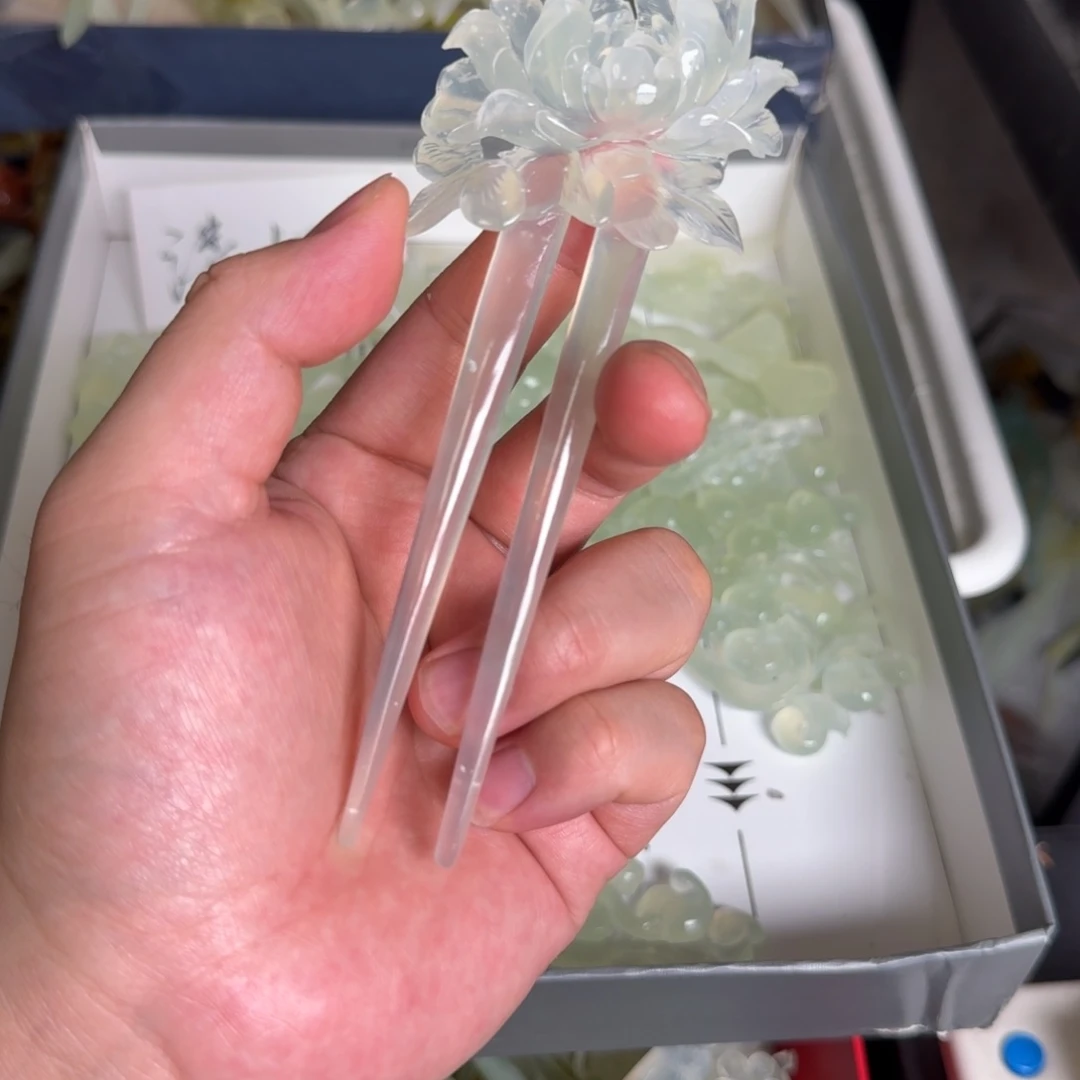 岫玉发饰未镶嵌明君玉簪就是好看