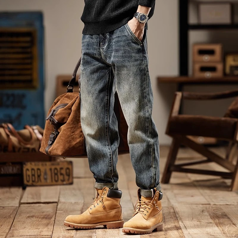 牛仔裤男美式夏季潮牌重磅裤子2025新款春秋季高端直筒宽松休闲裤