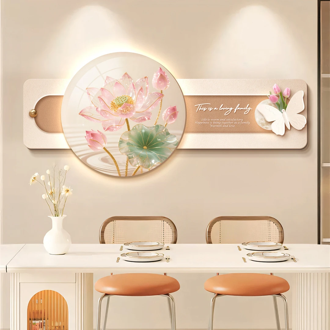 餐厅装饰画客厅沙发背景墙挂画卧室房间墙壁画晶瓷画简约大气奶油