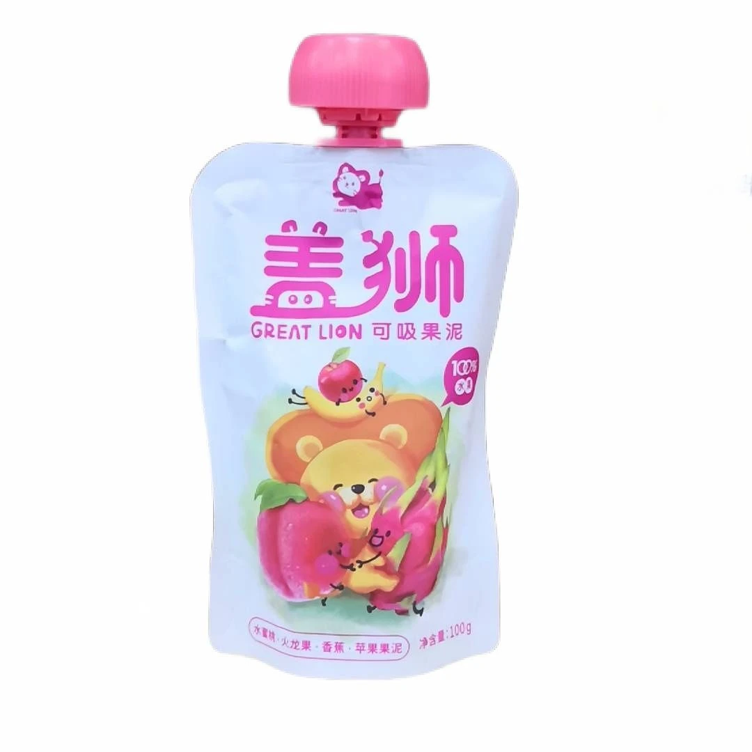 盖狮 儿童苹果水蜜桃火龙果香蕉可吸果泥 100g/袋
