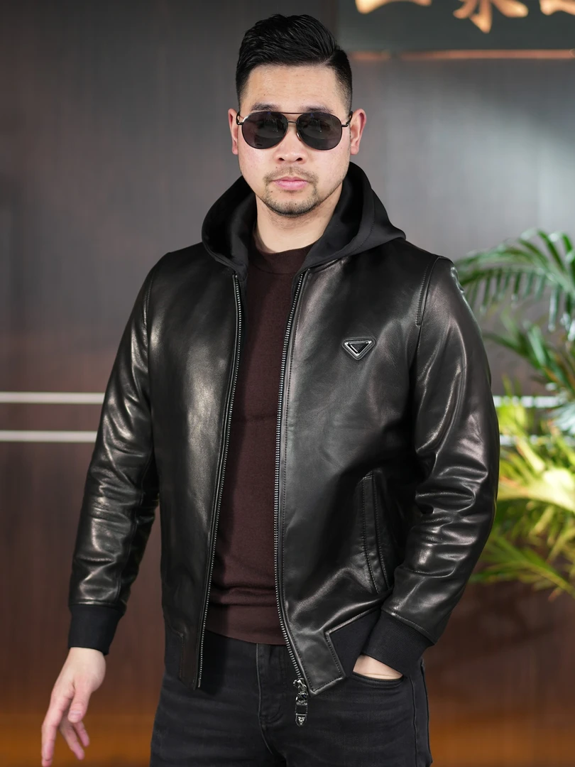 春秋【卫莱迪】山羊皮 时尚男士真皮皮衣皮夹克 休闲 2362棒球领