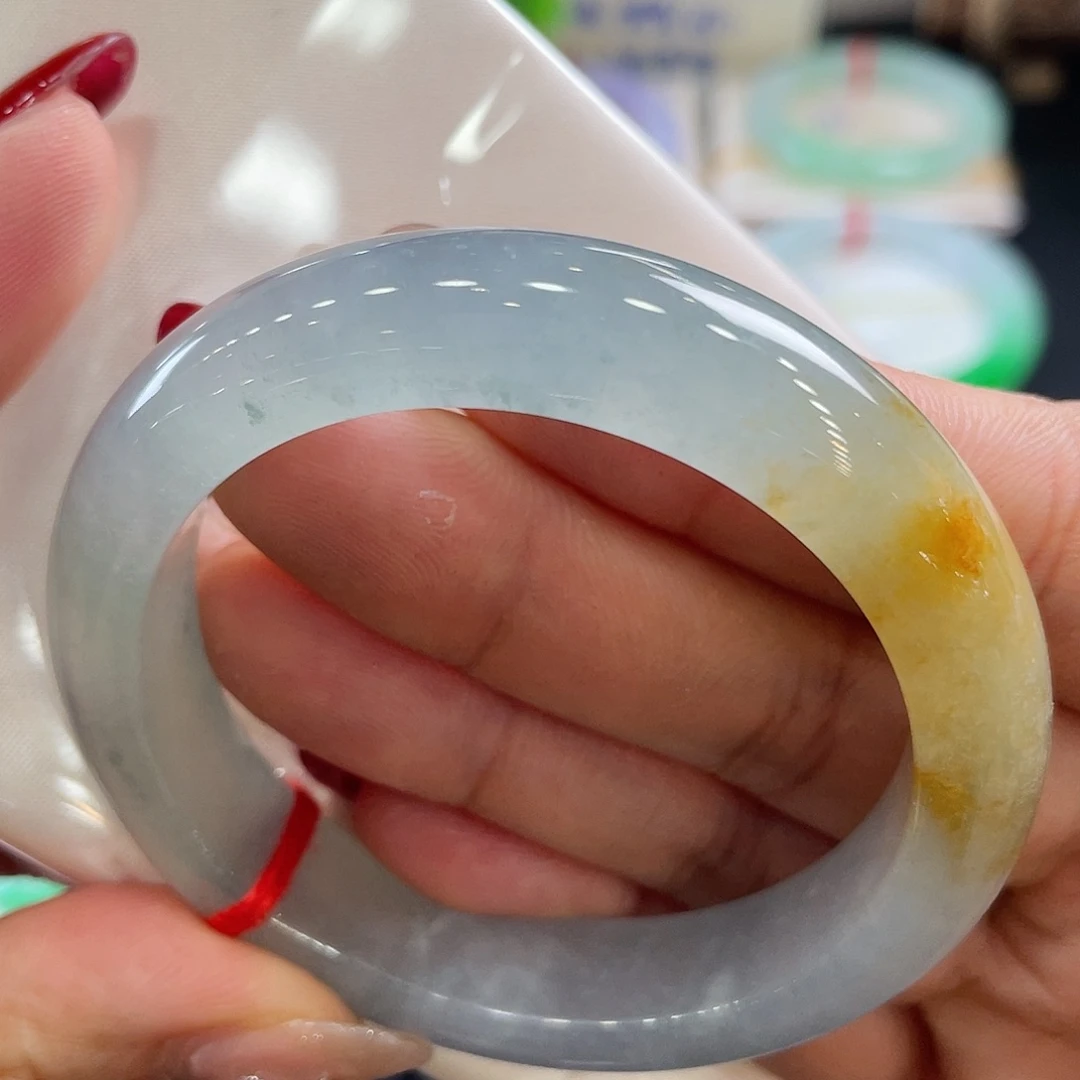 未镶嵌手镯翡翠12号特色黄翡52圈