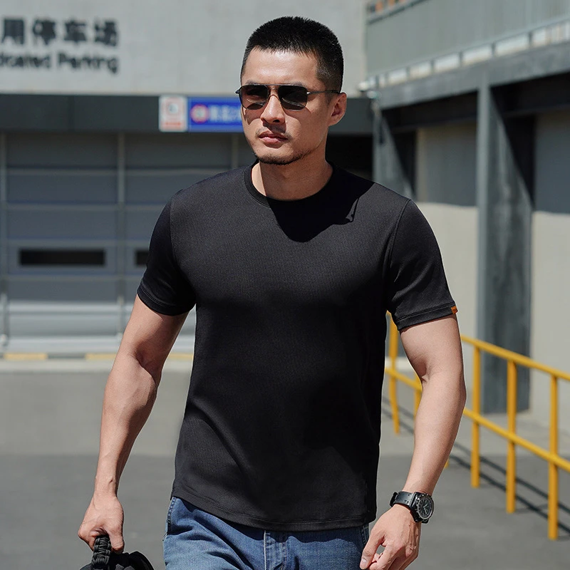 【龙牙】先锋5号凉感速干圆领短袖T恤休闲舒适透气纯色凉感半袖男士