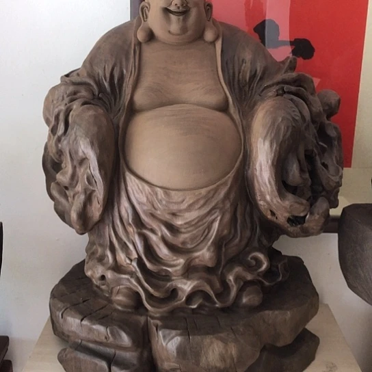 阴沉木木雕款开心快乐