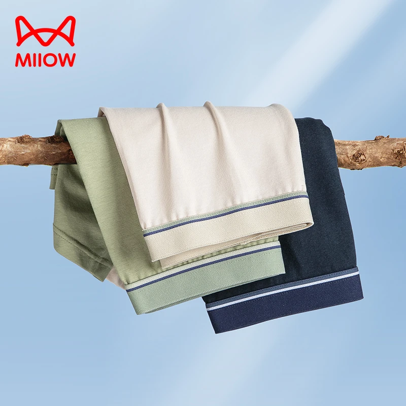 MiiOW/猫人10A抗菌平角内裤青少年发育期内裤夏季薄款运动透气