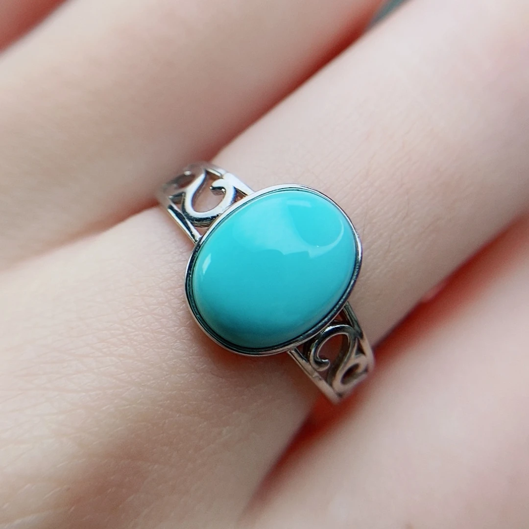 绿松石银S925镶嵌戒指