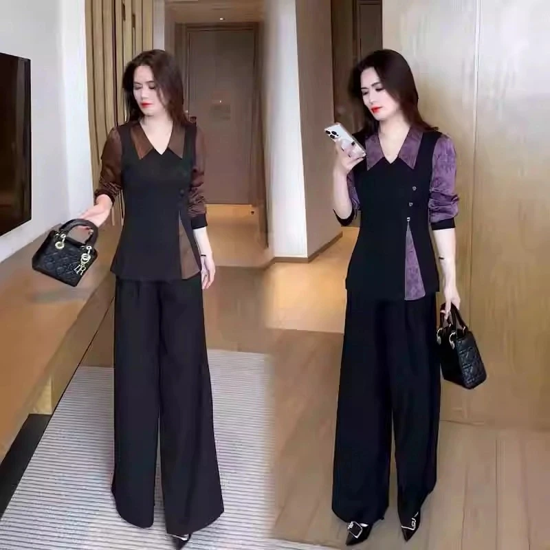 早春装衬衫2025年新款时尚显瘦长袖小衫春秋洋气女装假两件套上衣