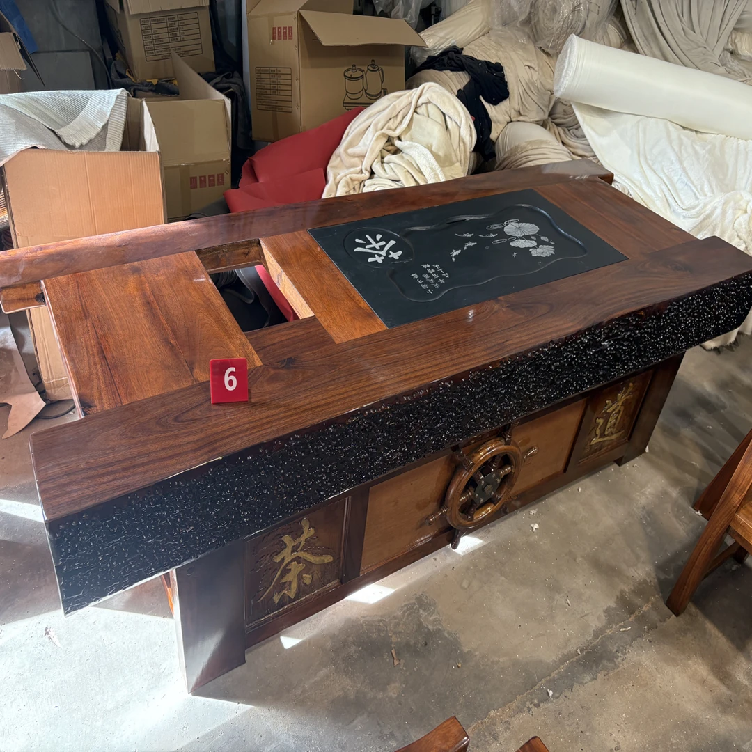 中式实木茶桌椅组合实木茶台功夫茶几小龙骨家具茶具套装一体