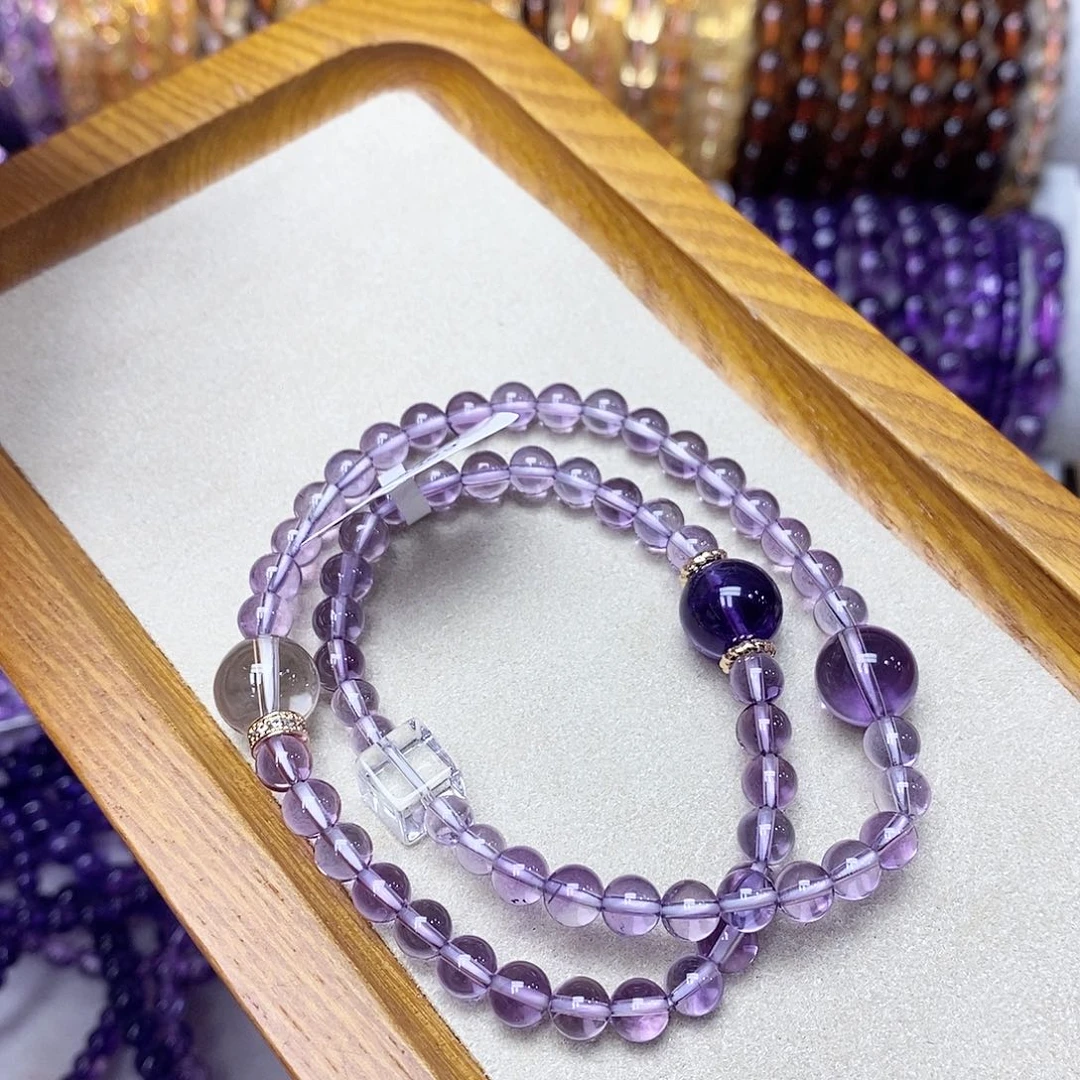 紫晶珠宝半成品未镶嵌双圈设计款