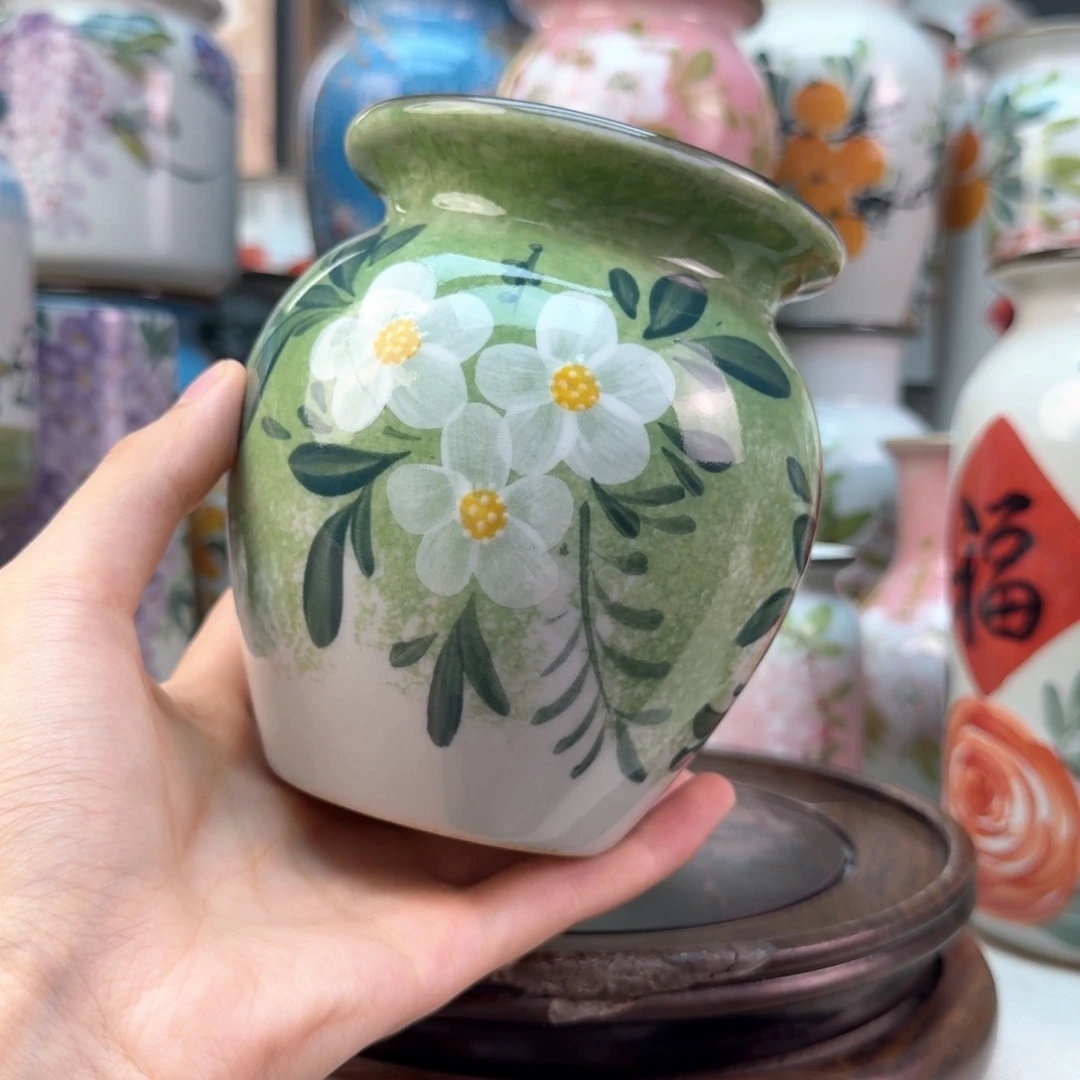 景德镇陶瓷手绘花瓶无孔