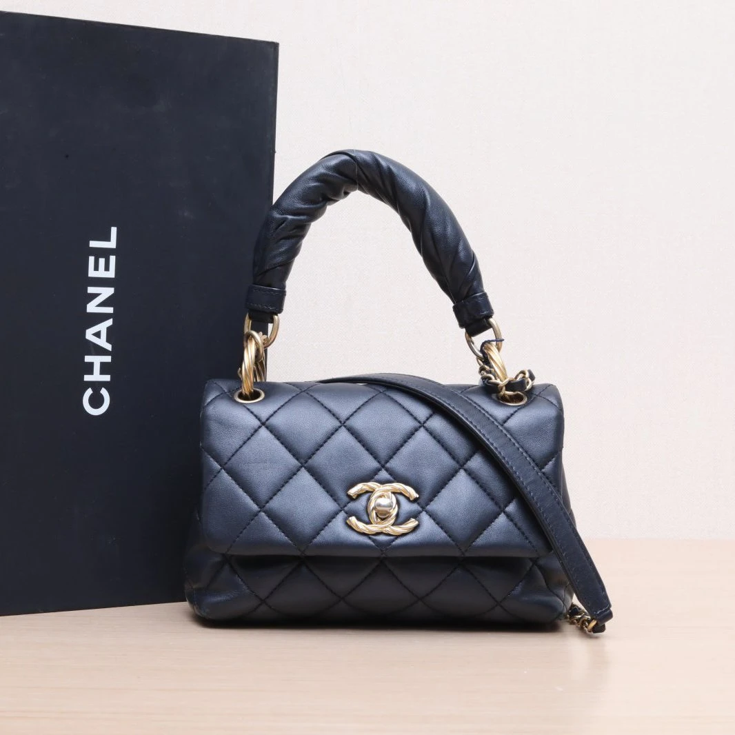 95新 Chanel/香奈儿 小花Jerry活动 30开 金扣 handle 口盖包