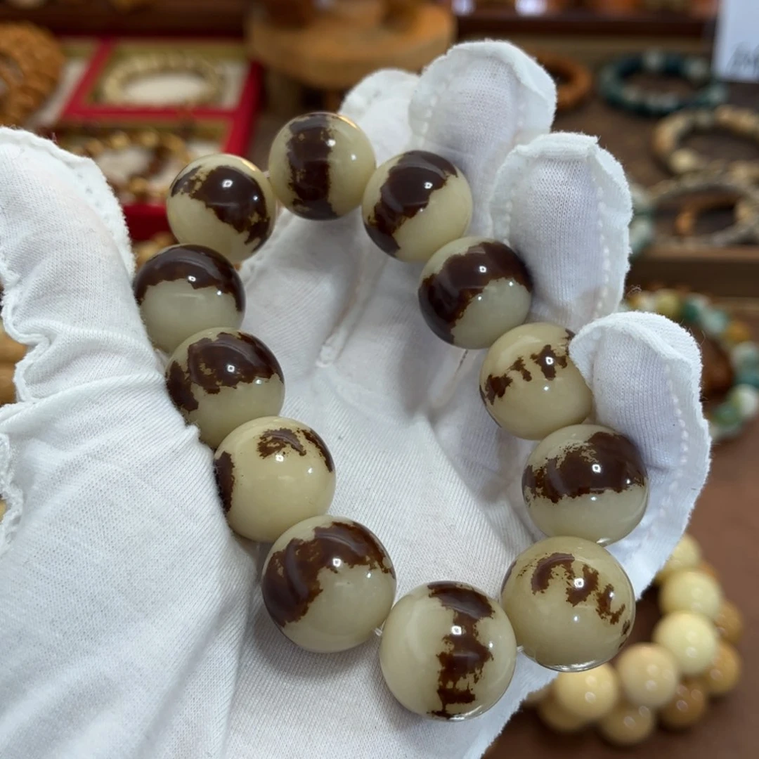 白玉菩提手串奥利奥默认微瑕19随机