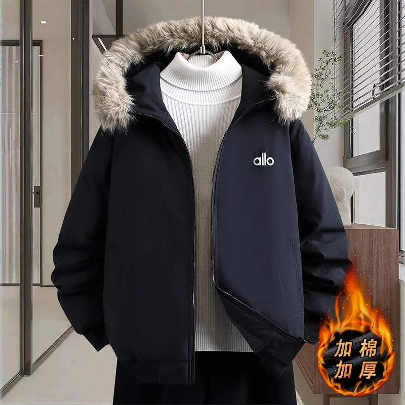 可脱卸毛领棉衣男士秋冬青少年美式休闲棉服加厚款男士棉服JR5867