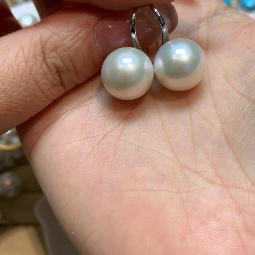 淡水珍珠耳饰银S925镶嵌