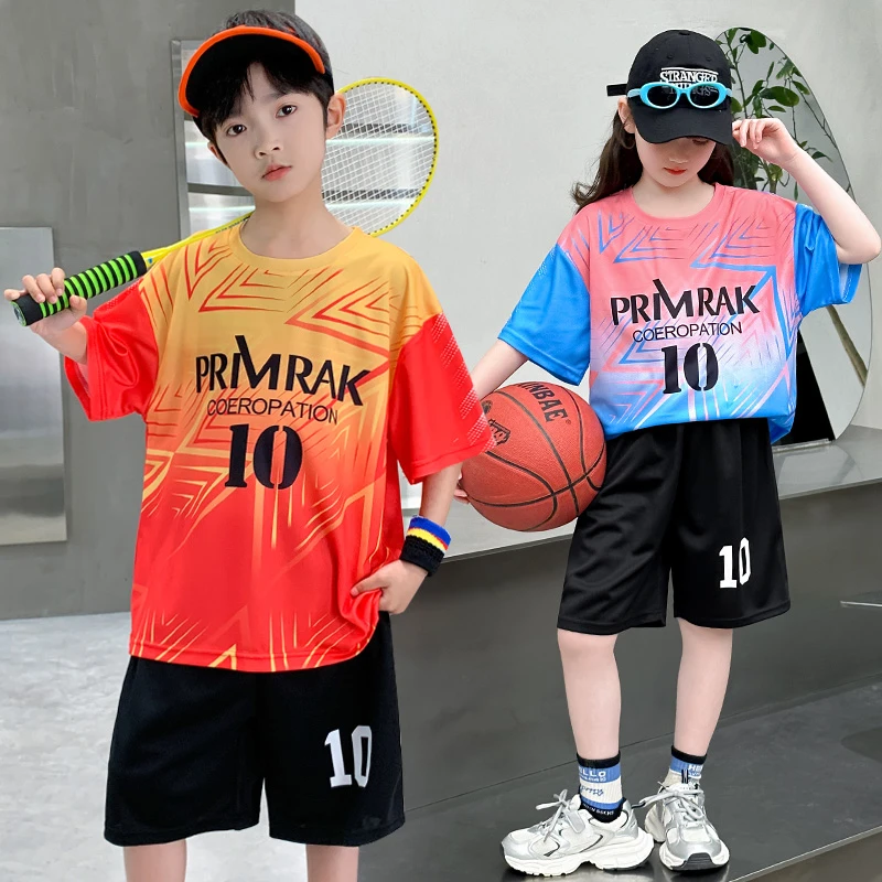 篮球服套装童装夏季儿童球衣大童女孩小学生速干男孩运动训练服