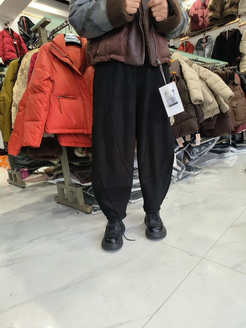 爆款加绒加厚老爹裤