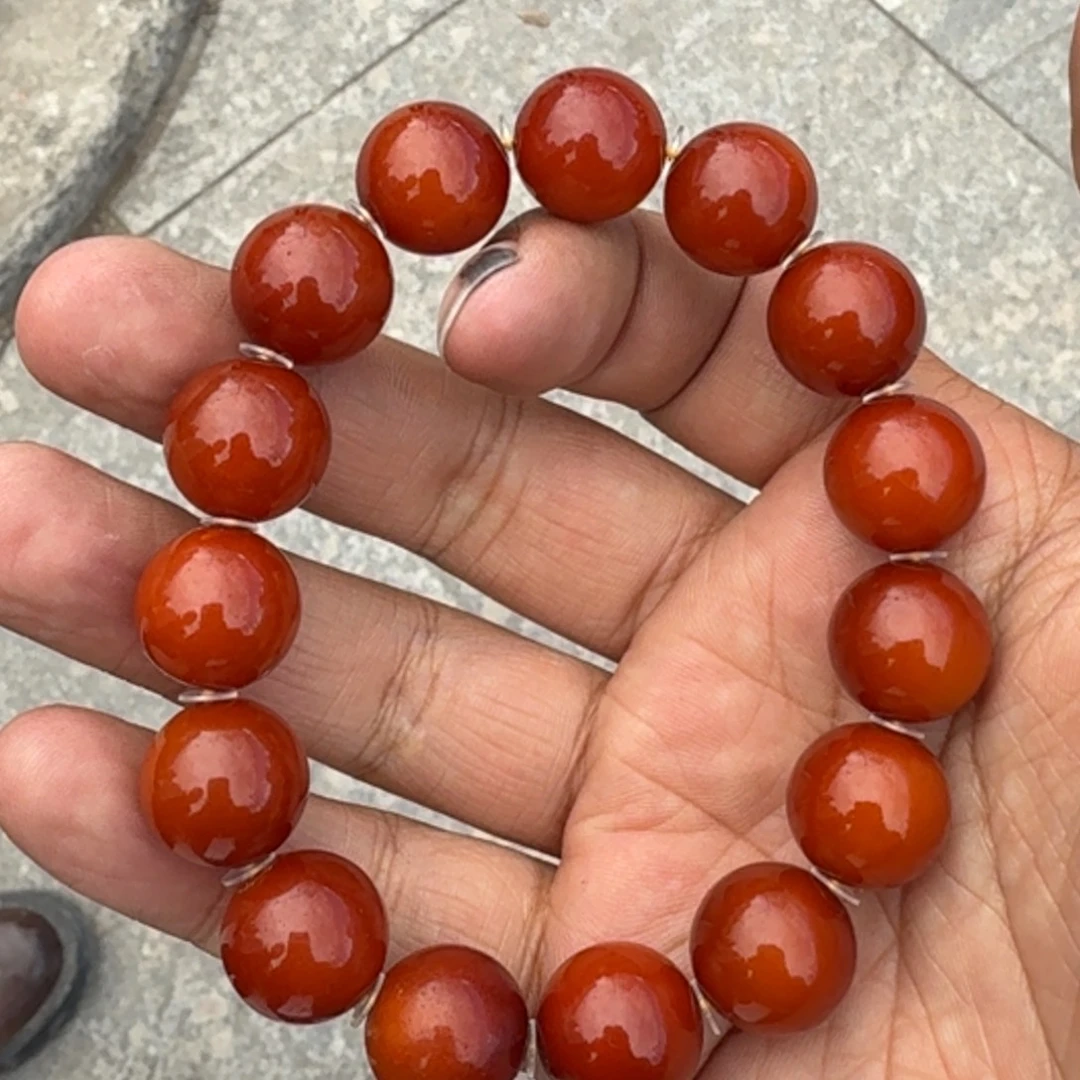 蜜蜡未镶嵌手链 小扎西推荐藏传一件