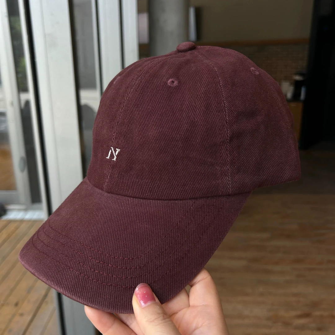 简约小字母刺绣棒球帽女大头围显脸小加深宽帽檐软顶鸭舌帽子男