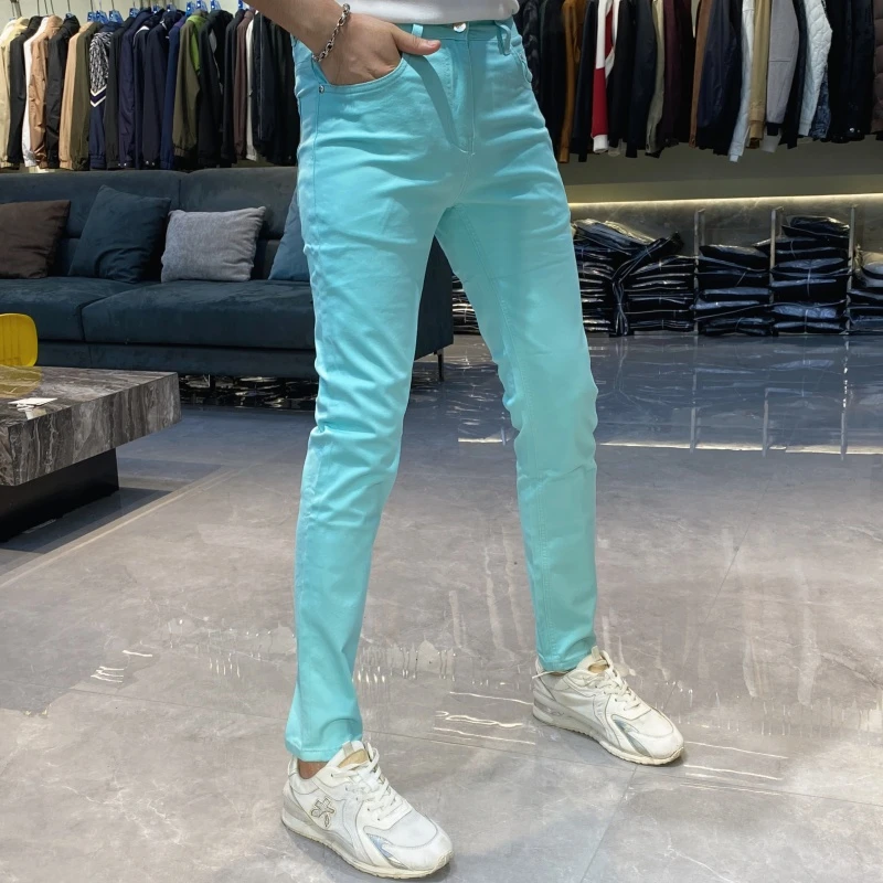 【也许家】新品男士时尚简约修身弹力小脚牛仔裤显瘦小脚裤GZ585