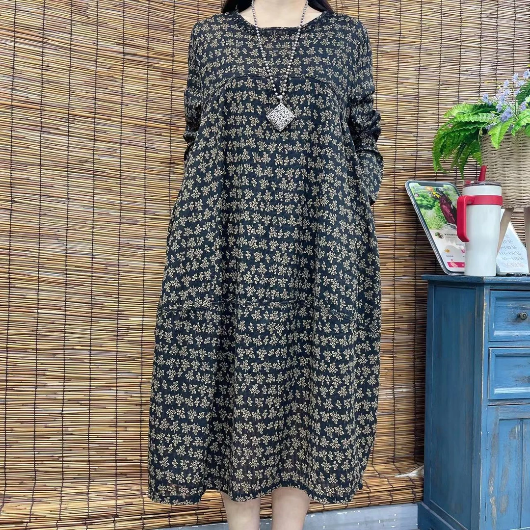 9991春秋新款休闲洋气优雅气质减龄连衣裙