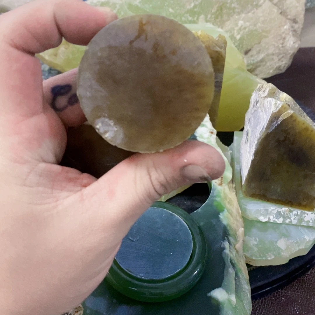 蛇纹石玉珠宝奇石合金陈*二