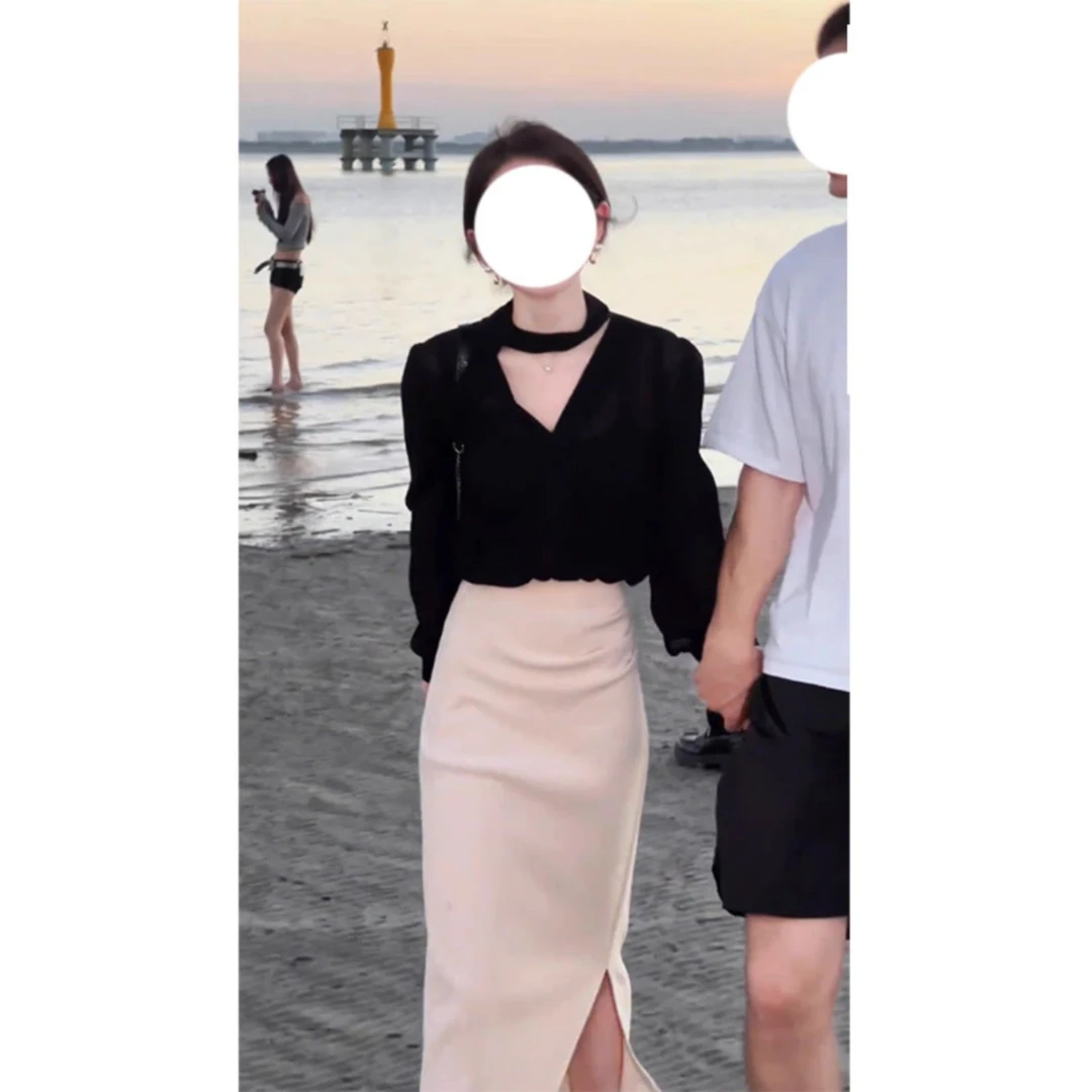 原版质量 法式气质V领衬衫半裙套装女2025春夏轻奢高级感两件套潮