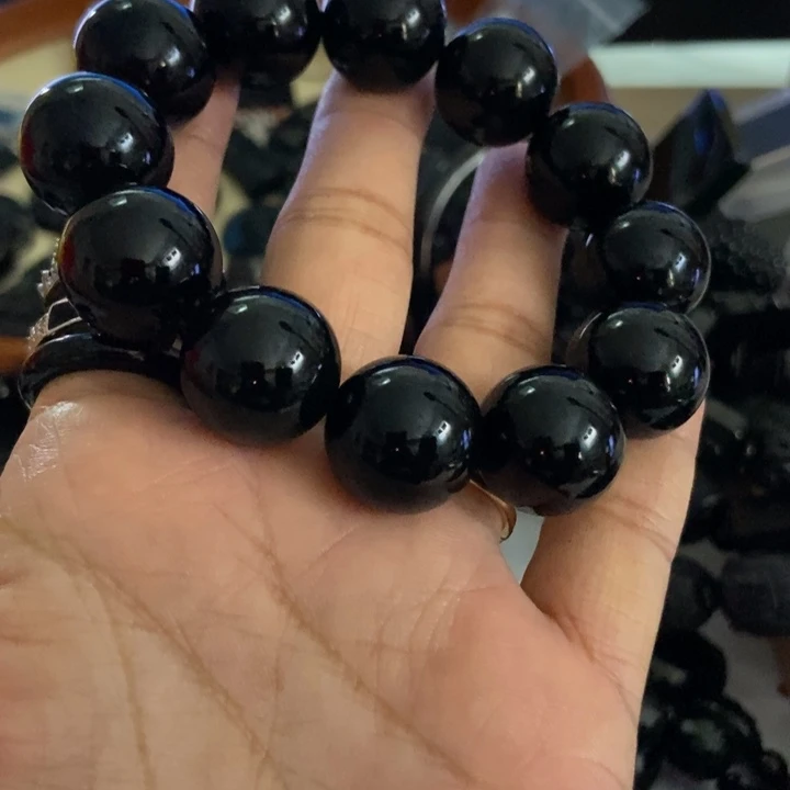 翡翠未镶嵌手链墨翠18