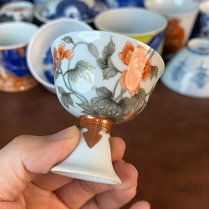 冰***鱼瓷片景德镇全手工手绘陶瓷