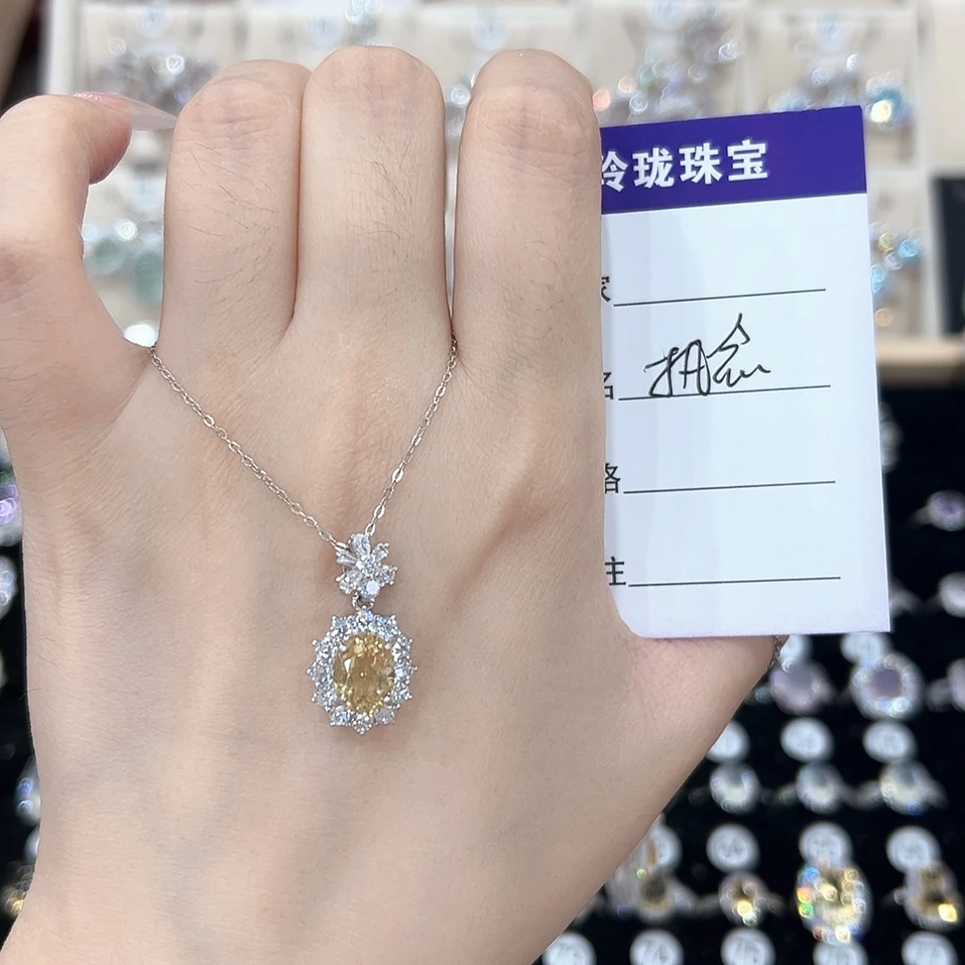 执***೨黄晶戒指银S925镶嵌戒指