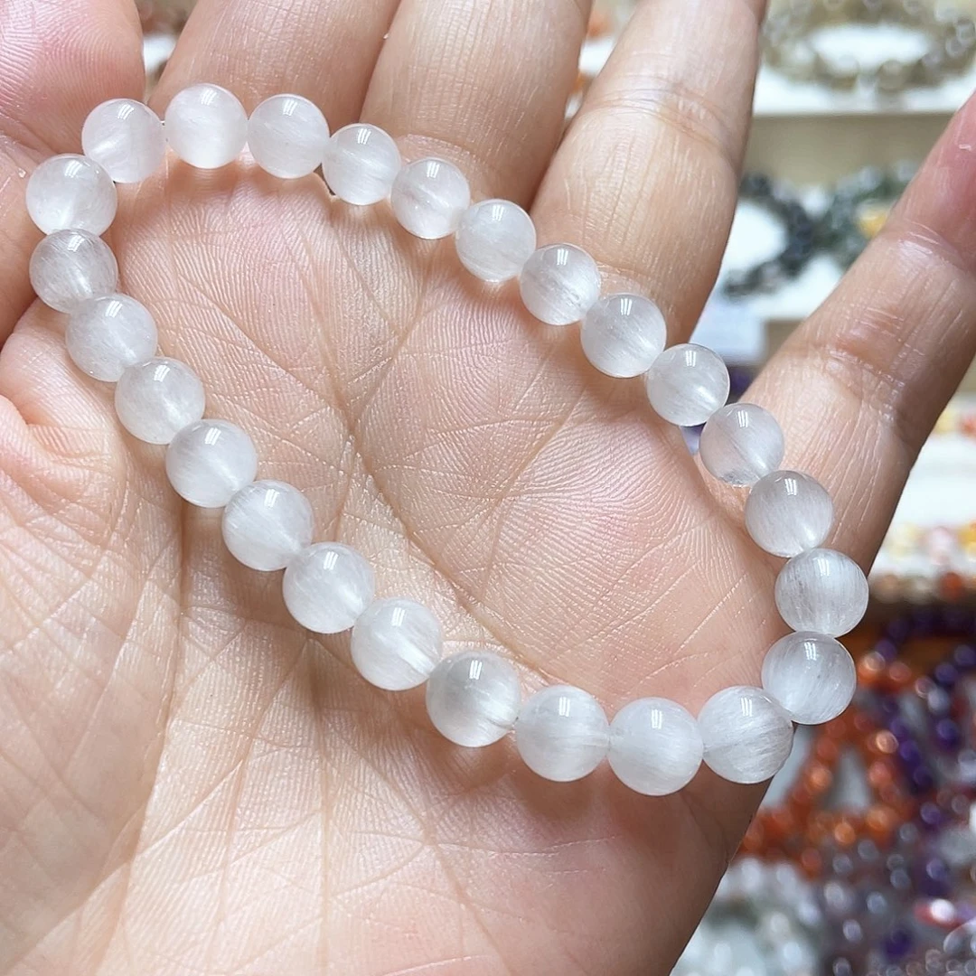 未镶嵌手链水晶白兔毛