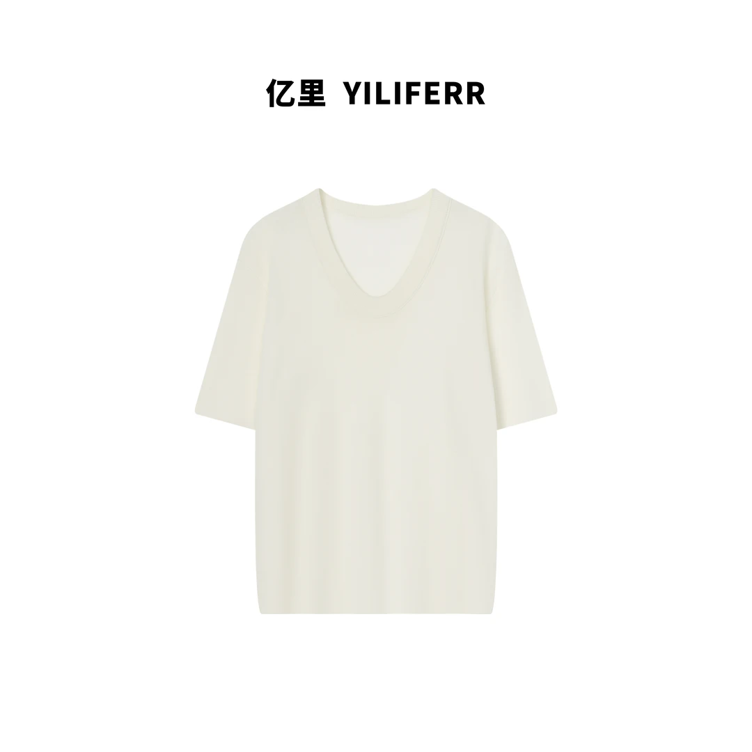 【YILI大码品牌】时尚百搭气质圆领宽松纯色常规款上衣Y0915