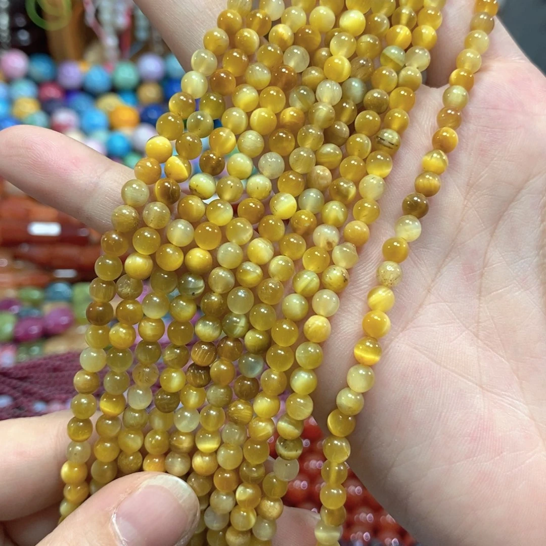 玛瑙/玉髓未镶嵌珠宝半成品金虎一条卡5mm