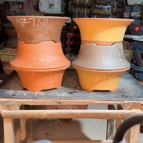 紫砂花盆四角碗盆6只